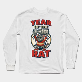Year of the Rat – Hockey Champion Mascot Design Long Sleeve T-Shirt